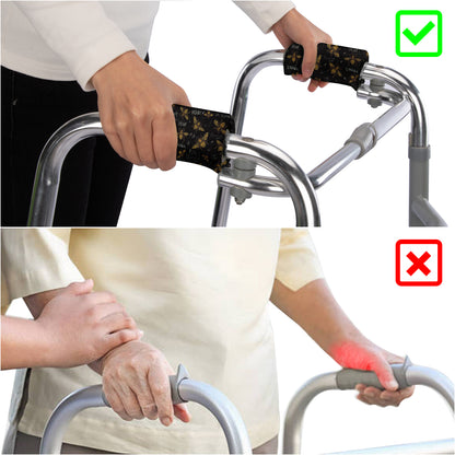 SpringSeaon Walker Hand Grip Padded Covers - Non-Slip Moisture-Wicking Cushion Bee