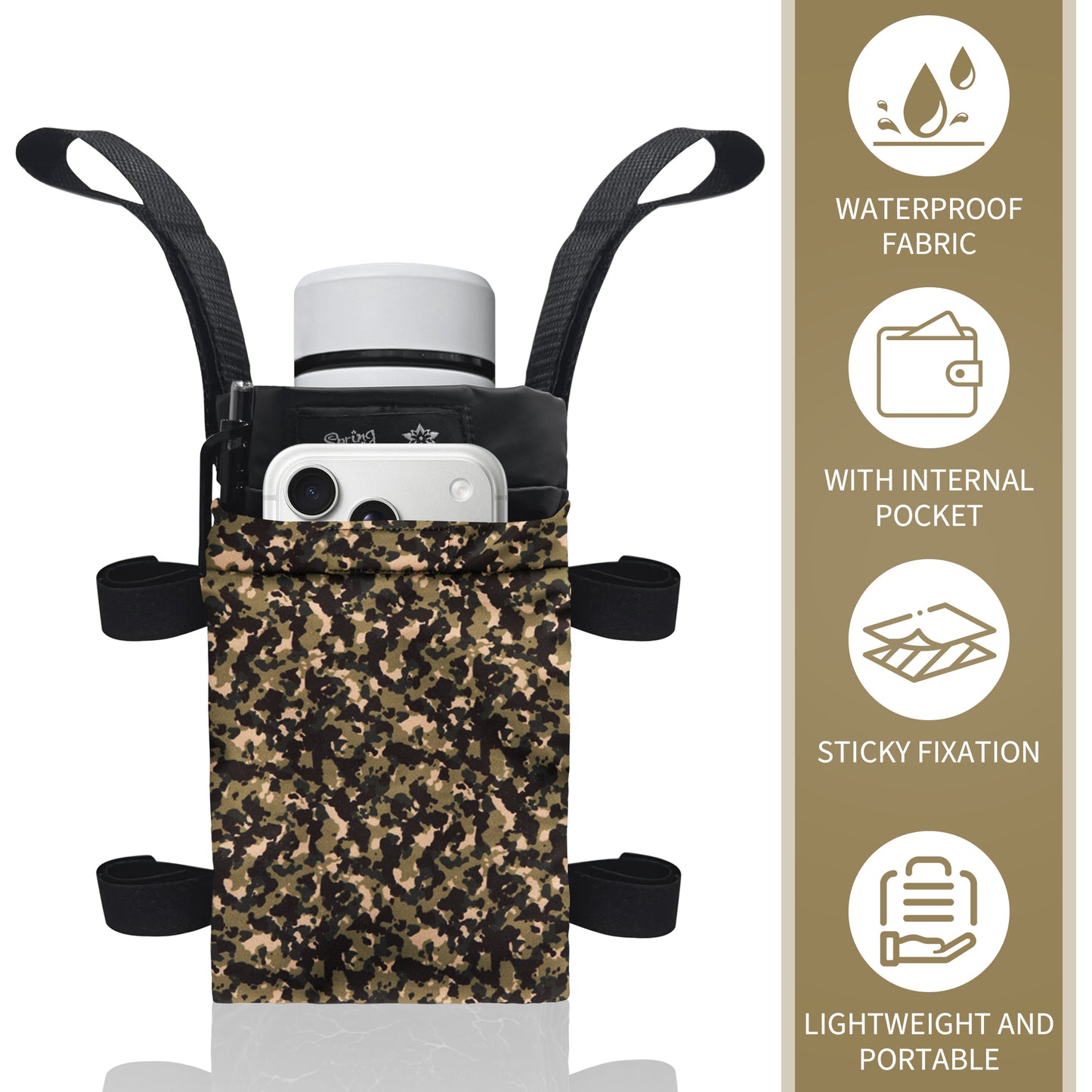SpringSeaon Lightweight Crutch Storage Pouch,Water-Proof Crutch Bag-Crutches Accessories-Camo