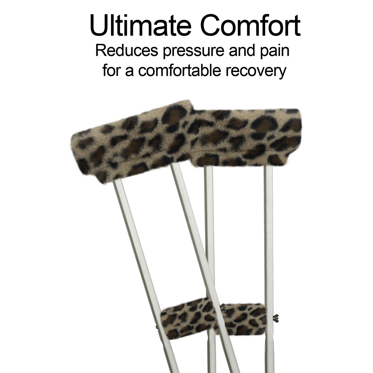 SPRING SEAON Leopard Ultra-Soft Fluffy Crutch Pads Covers | Cloud-Like Comfort Style Crutch Accessories