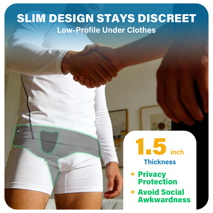 SPRING SEAON Hernia Belt with 2 Replaceable Pressure Pads, Anti-Slip Support Belt for Men & Women, Discreet 1.5" Design for Daily Wear
