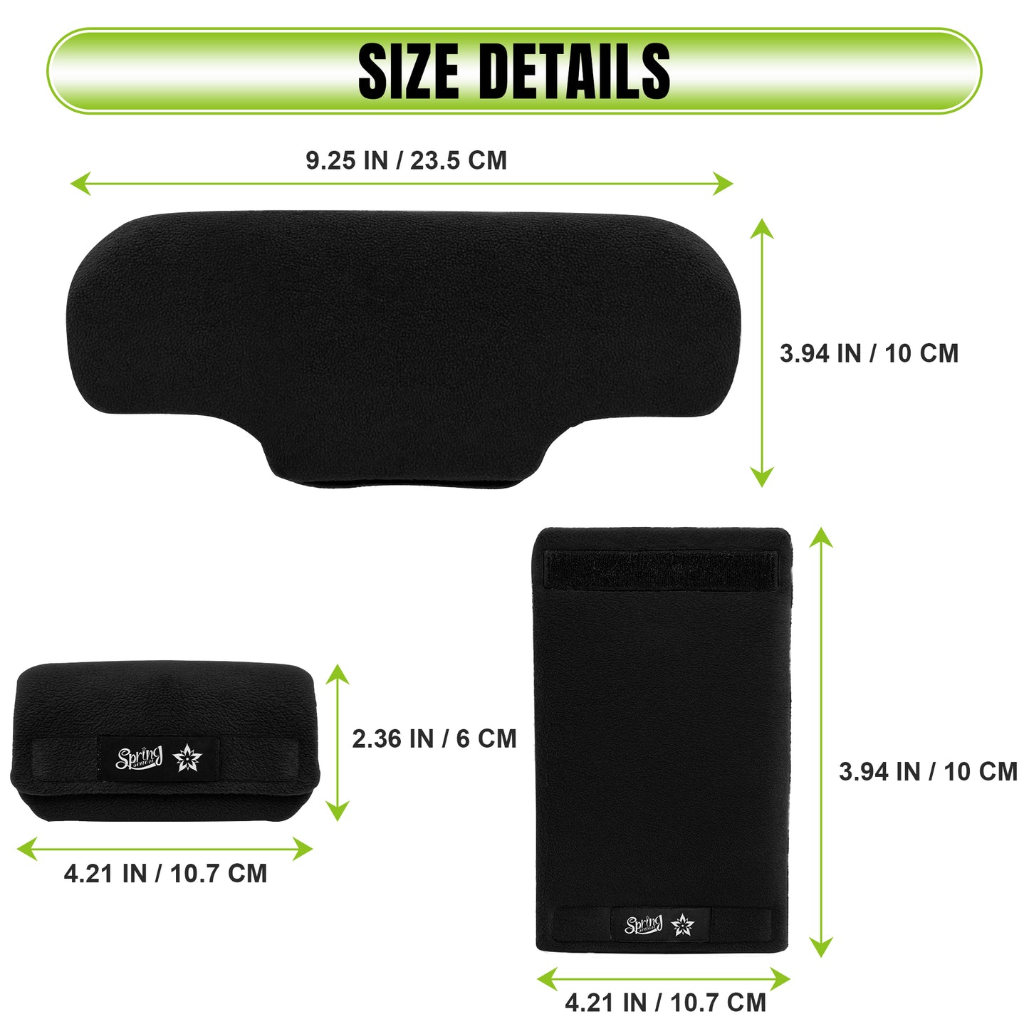 SPRING SEAON Universal Fleece Crutch Pads - Soft Underarm & Hand Grip Covers Set-Black