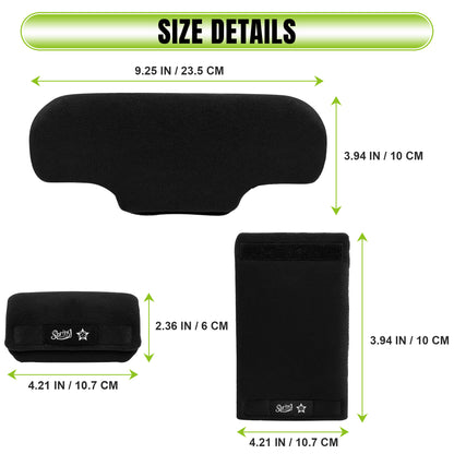 SPRING SEAON Universal Fleece Crutch Pads - Soft Underarm & Hand Grip Covers Set-Black