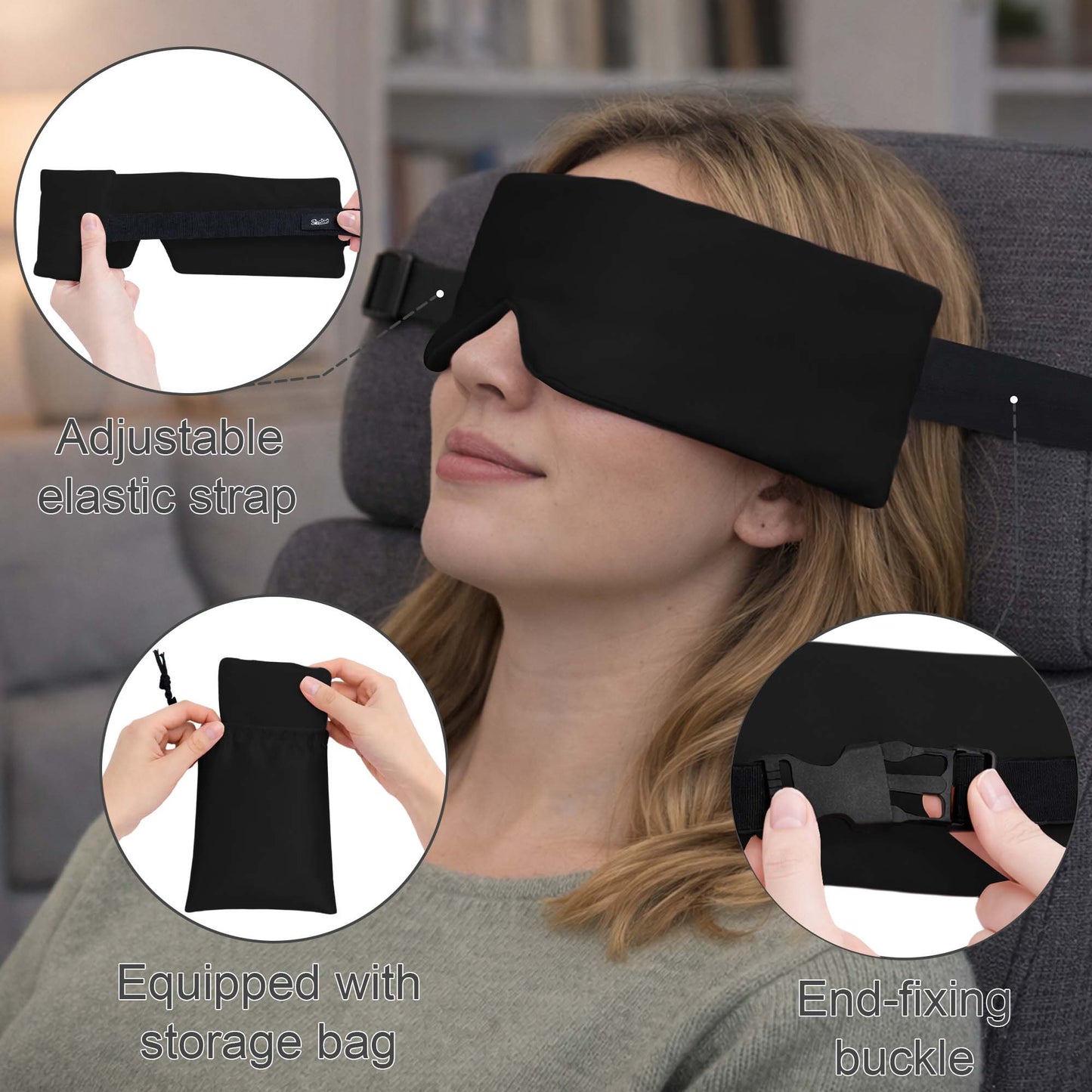 SPRING SEAON Adjustable Upright Sleep Mask & Head Support(black)