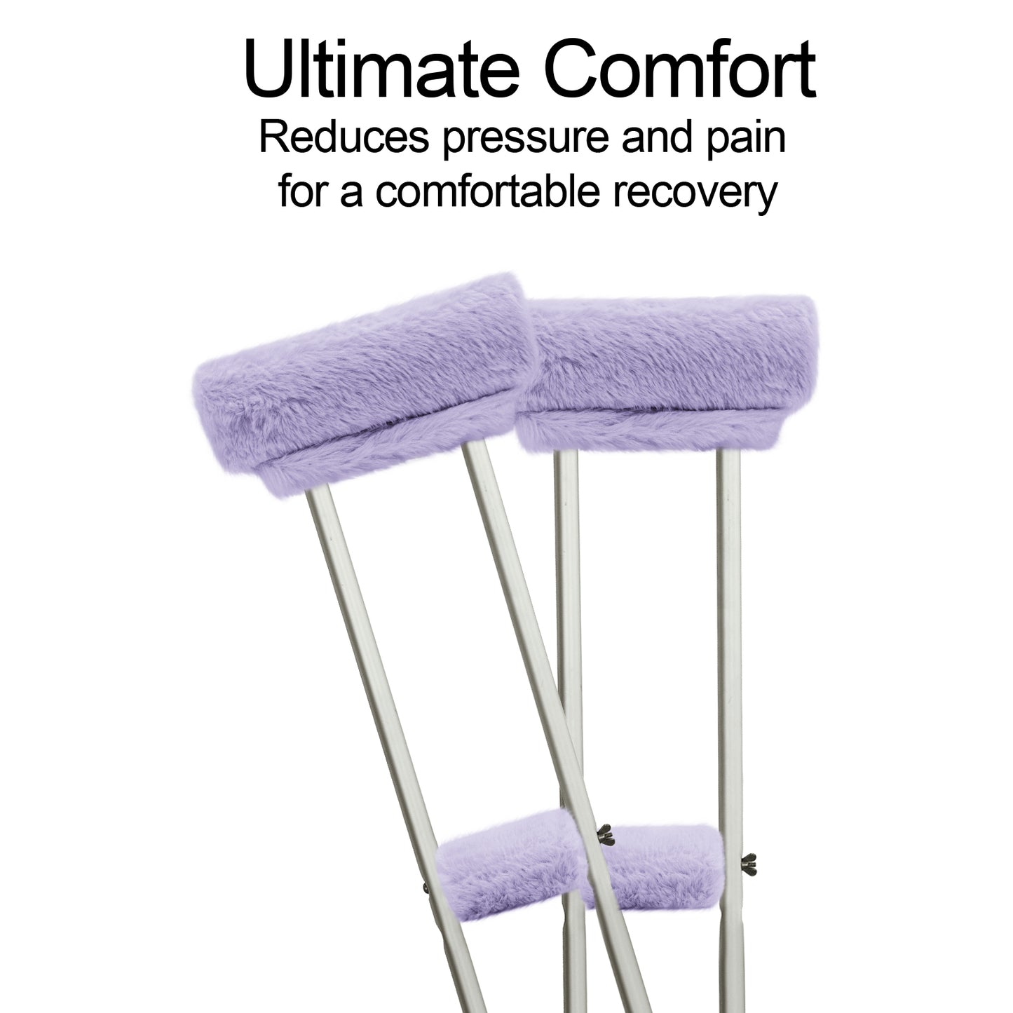 SPRING SEAON Purple Ultra-Soft Fluffy Crutch Pads Covers | Cloud-Like Comfort Style Crutch Accessories