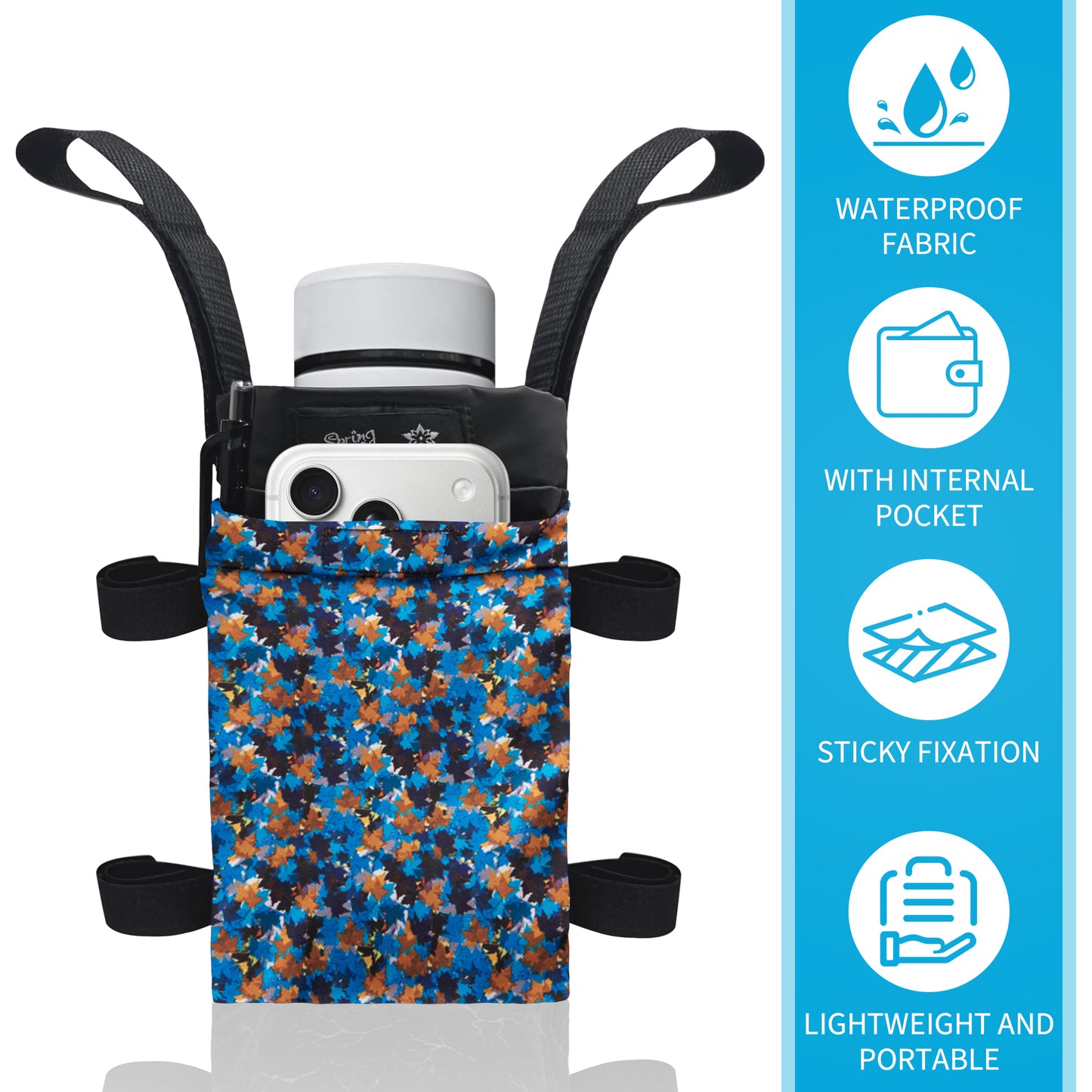 SpringSeaon Lightweight Crutch Bag,Water-Proof Crutch Storage Pouch-Crutches Accessories-leafs