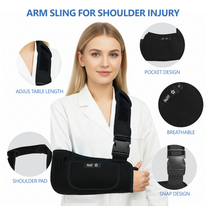Arm Sling Shoulder Immobilizer - Rotator Cuff Support Brace, Adjustable for Shoulder, Arm, Wrist & Elbow