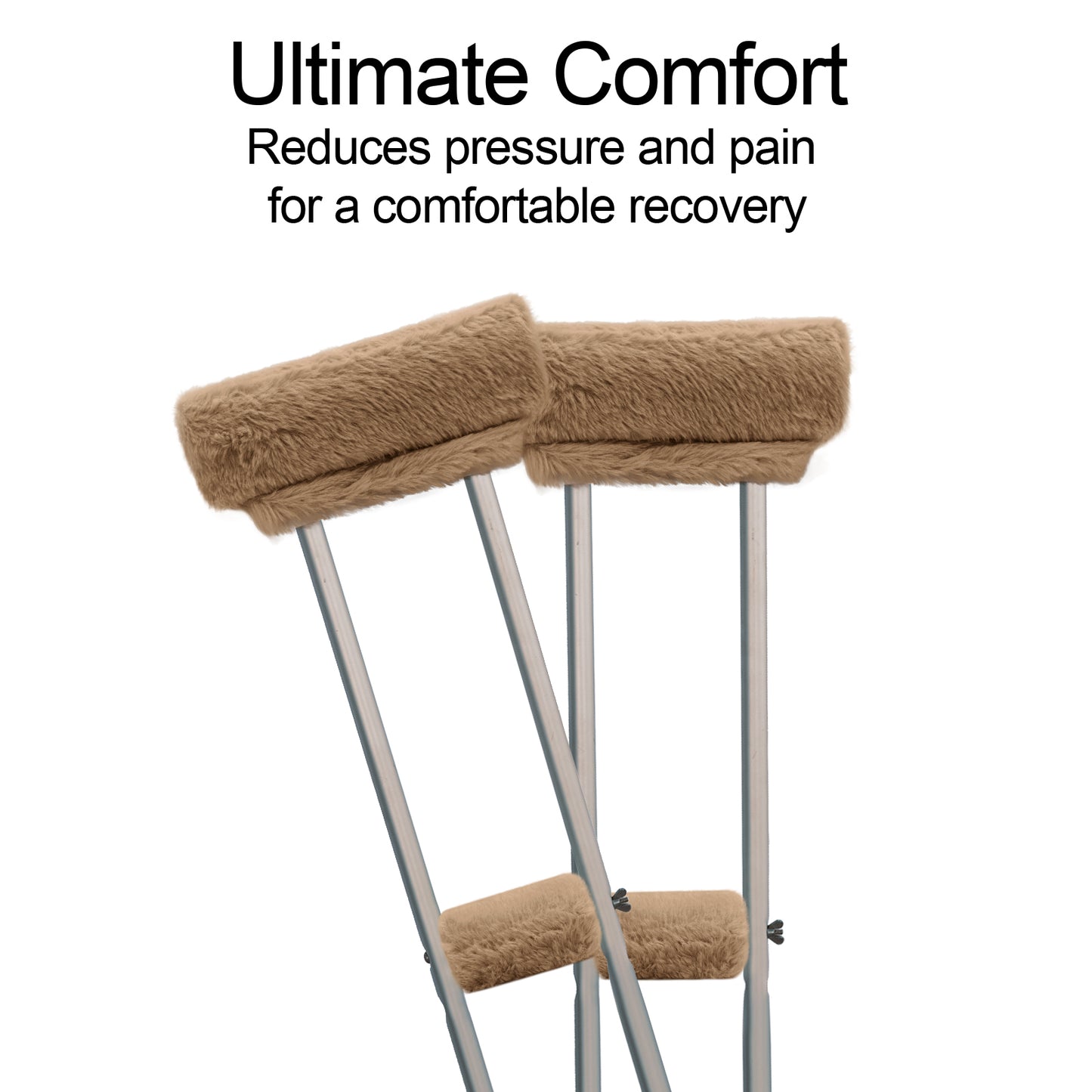 SPRING SEAON Kakhi Ultra-Soft Fluffy Crutch Pads Covers | Cloud-Like Comfort Style Crutch Accessories