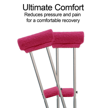 SPRING SEAON Red Ultra-Soft Fluffy Crutch Pads Covers | Cloud-Like Comfort Style Crutch Accessories
