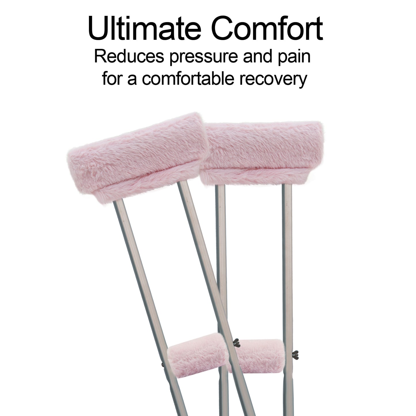 SPRING SEAON Pink Ultra-Soft Fluffy Crutch Pads Covers | Cloud-Like Comfort Style Crutch Accessories