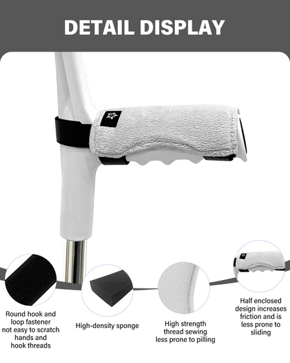 SPRING SEAON Forearm Crutch Pads Velvet – Soft Foam Covers for Elbow Crutches, Non-Slip & Comfortable, Universal Fit, Washable, 2 Pack