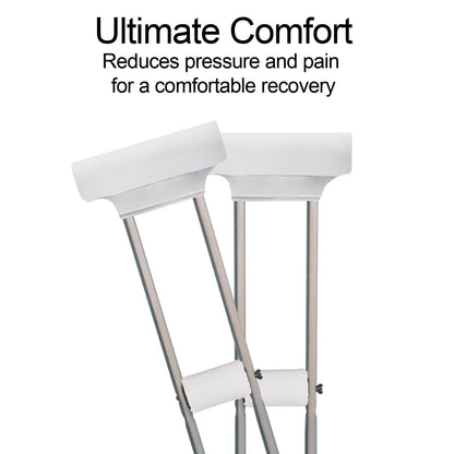Universal Underarm Crutches Padded Crutch Pads with Hand Grips Padding Handle Covers