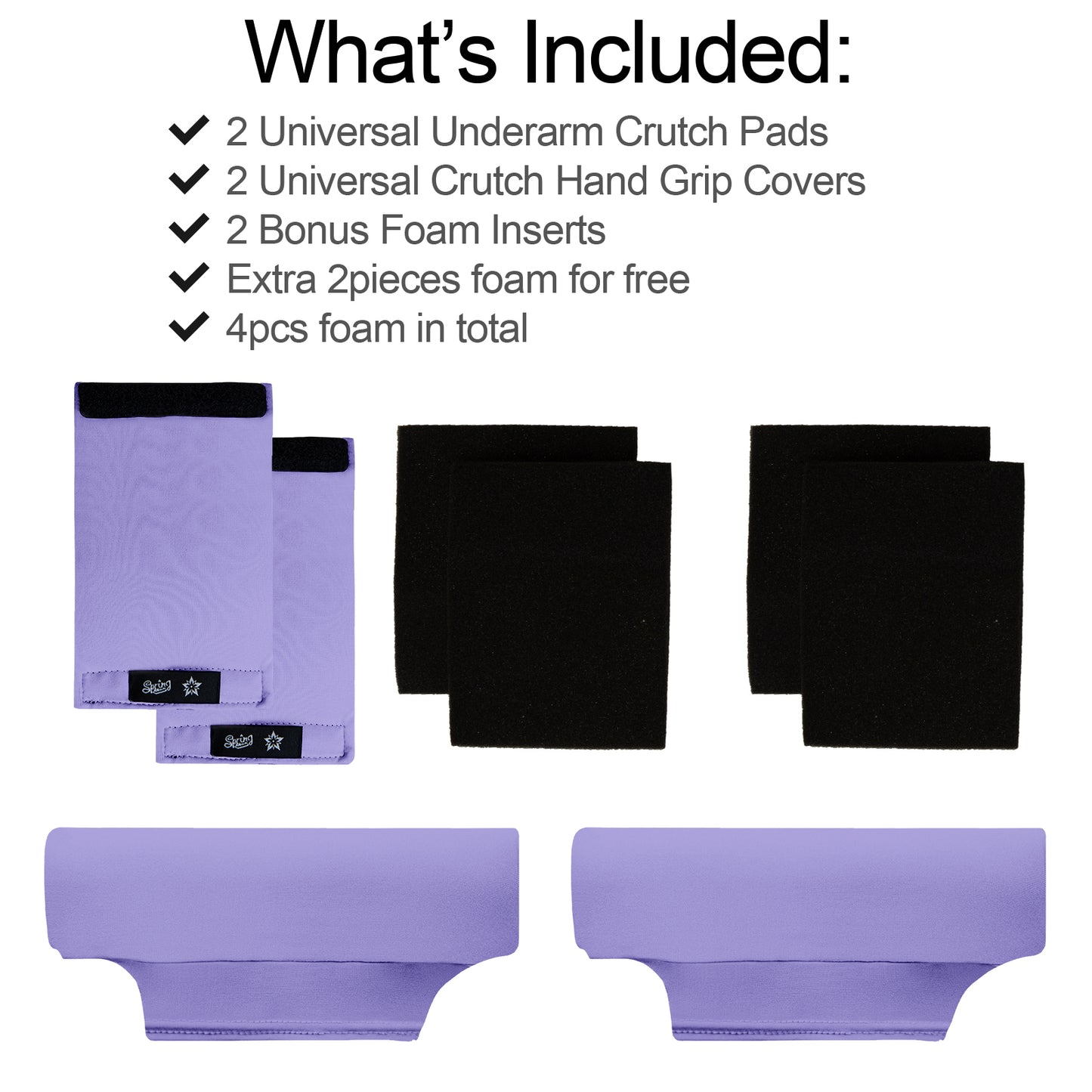SpringSeaon Underarm Crutch's Pad and Hand Grip Covers Universal Crutch Accessories