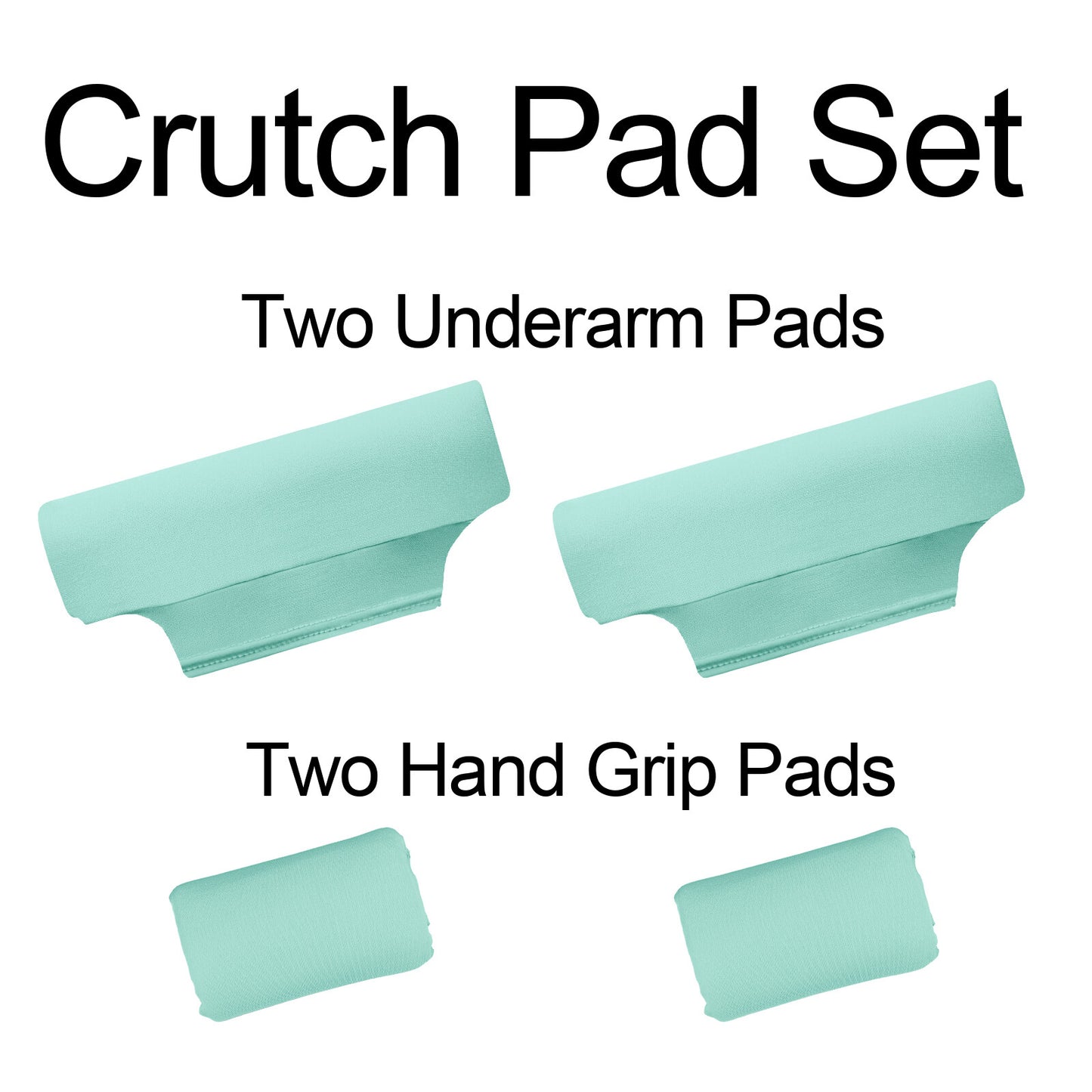 SpringSeaon Black Universal Underarm Crutch Pads & Hand Grips (Set of 4) - Breathable & Anti-Slip