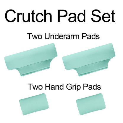 SpringSeaon Black Universal Underarm Crutch Pads & Hand Grips (Set of 4) - Breathable & Anti-Slip