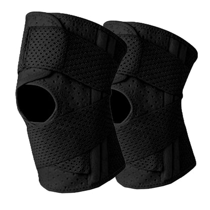 Knee Support with Side Stabilizers (1 Pair) - Breathable Adjustable Support for Sports S-L