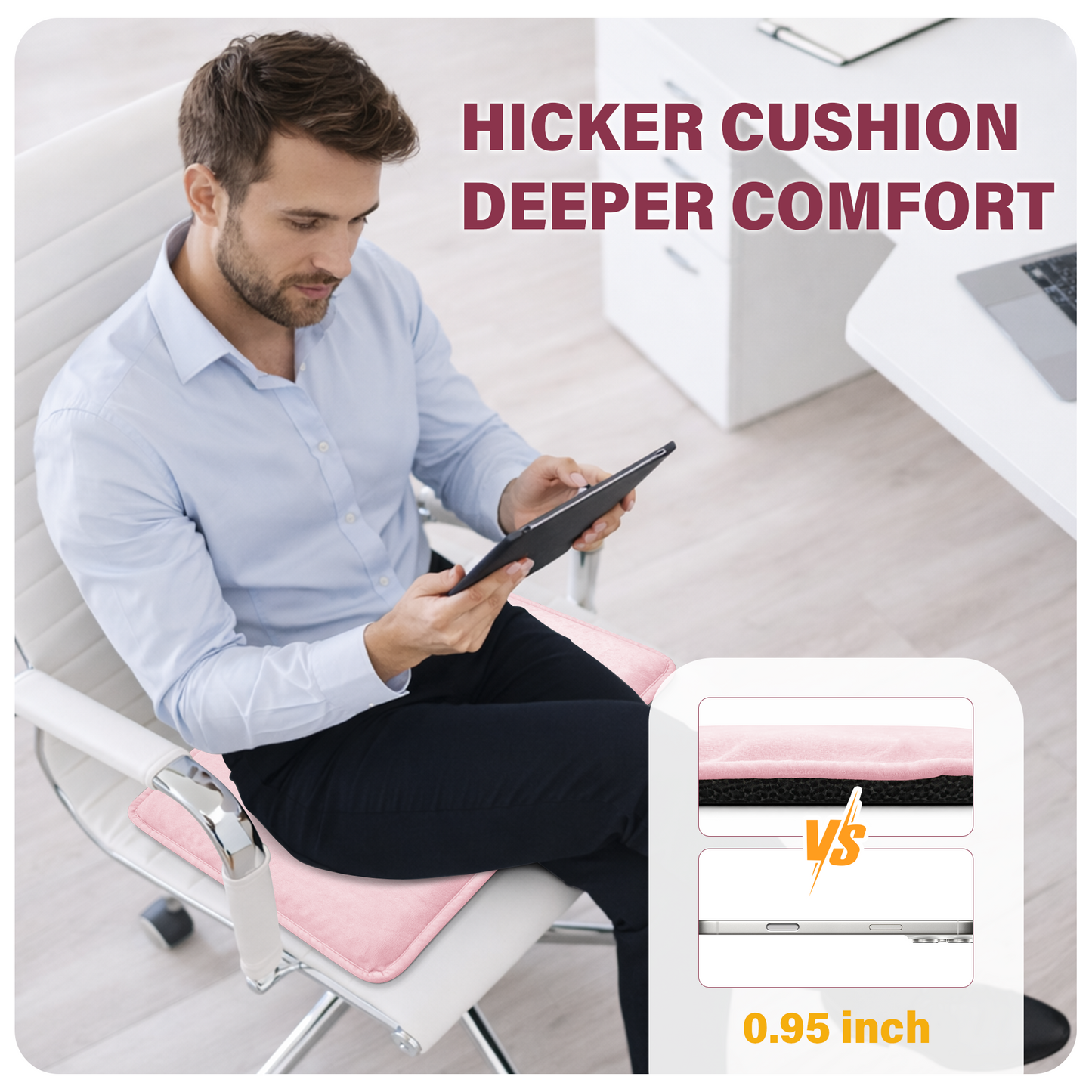 SPRING SEAON Large Gel Seat Cushion – Honeycomb Buffer Design with Extra Thick Filling, Anti-Slip Bottom