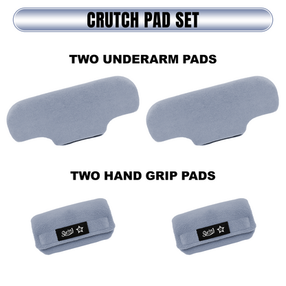 SPRING SEAON Universal Fleece Crutch Pads - Soft Underarm & Hand Grip Covers Set-Light Blue