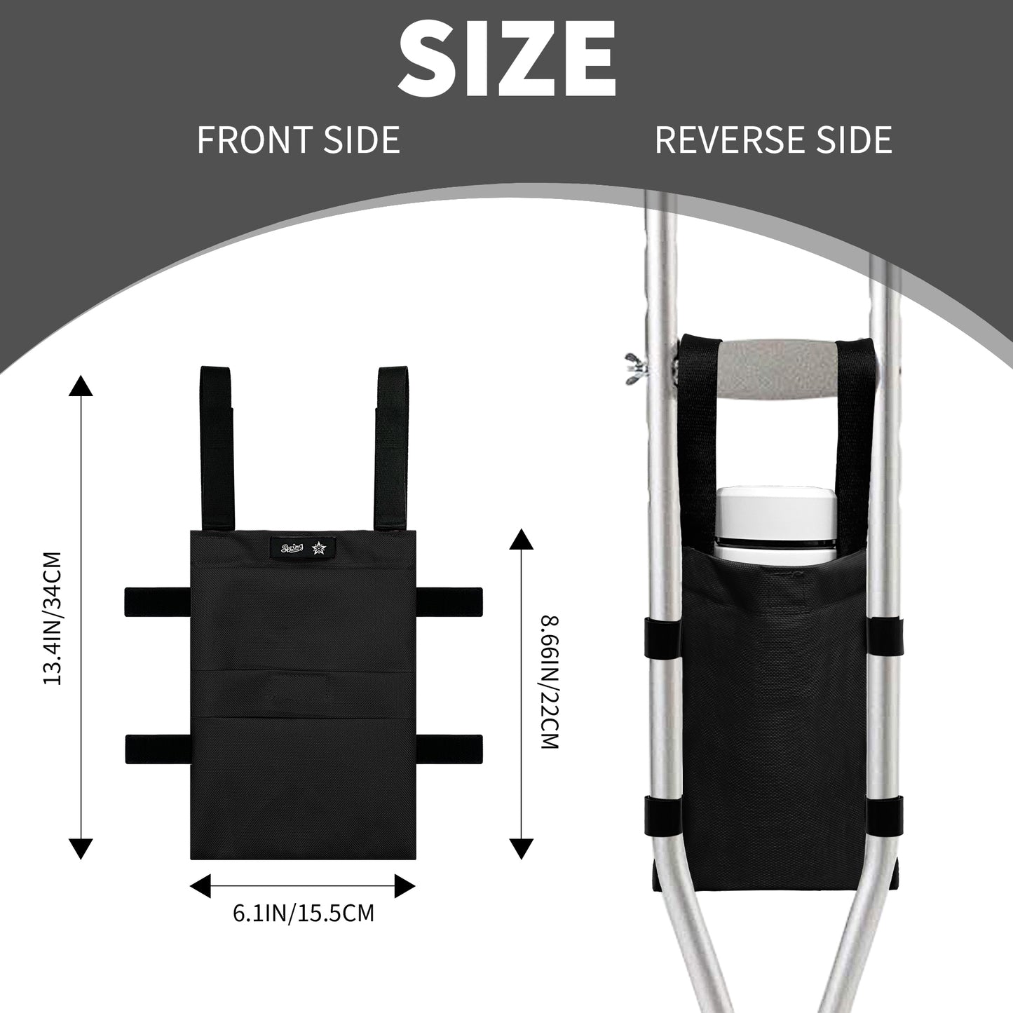 SpringSeaon Water-Resistant Crutch Pouch- Lightweight Universal Storage Bag-Crutch Accessories
