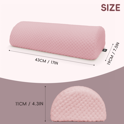 Memory Foam Knee Pillow for Back Sleeping - Half Moon Bolster Leg Support 17"x7.5"x4.3"