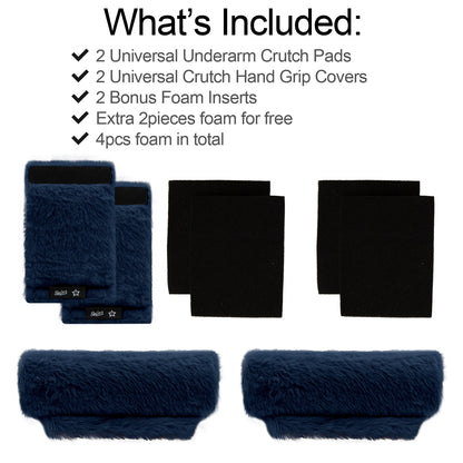 SPRING SEAON Navy Fluffy Underarm Crutch Pads & Cushions for Maximum Comfort