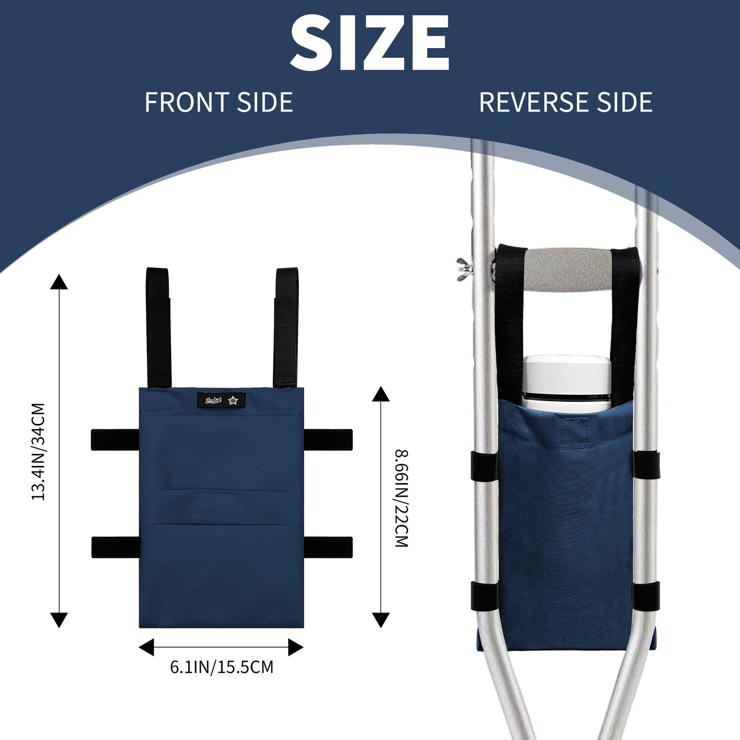 SpringSeaon Water-Resistant Crutch Pouch- Lightweight Universal Storage Bag-Crutch Accessories