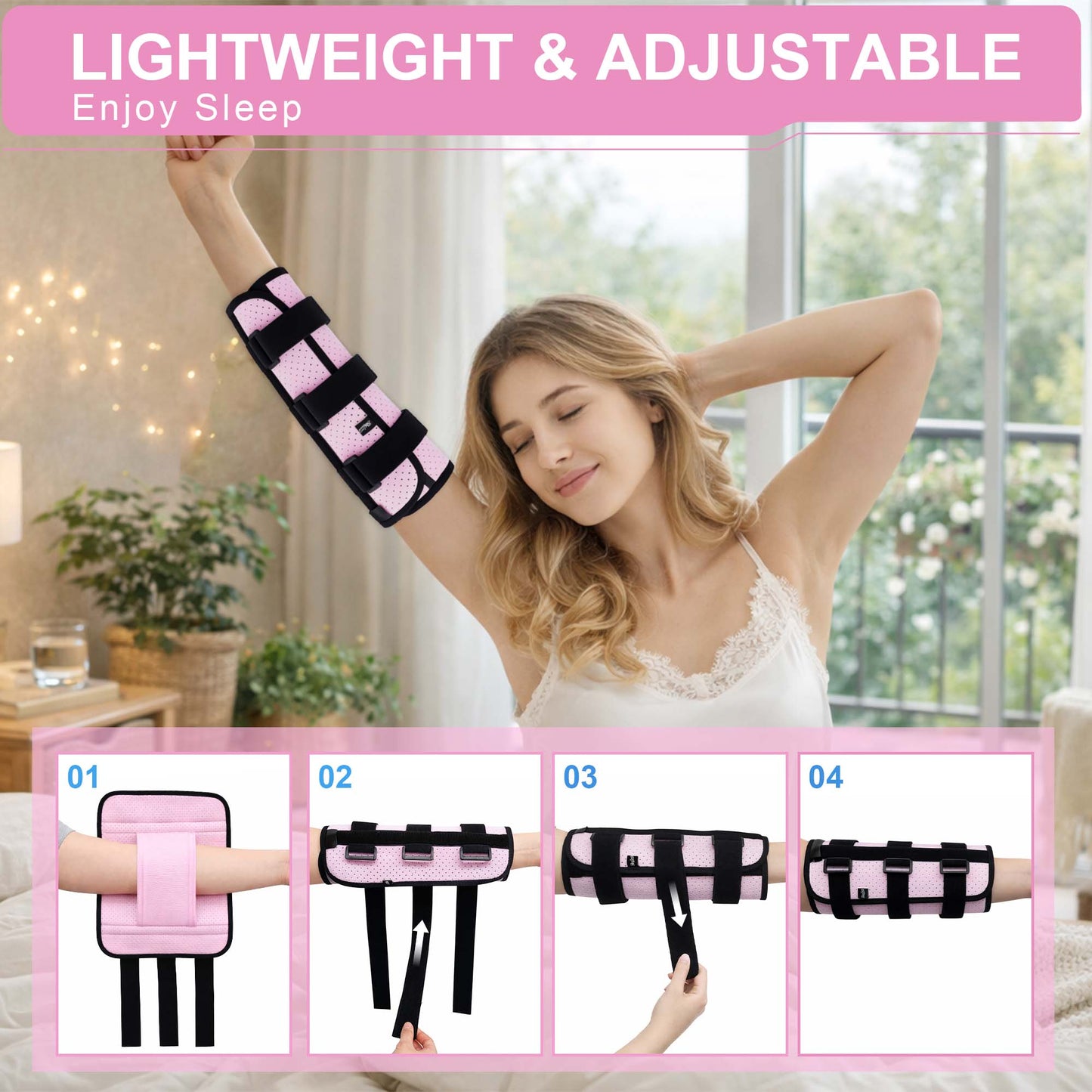 SPRING SEAON Adjustable Elbow Support Sleeve for Sleeping and Day Working - Fit Adult Right & Left Arm