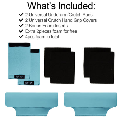 SpringSeaon Underarm Crutch's Pad and Hand Grip Covers Universal Crutch Cushion Accessories for Crutches