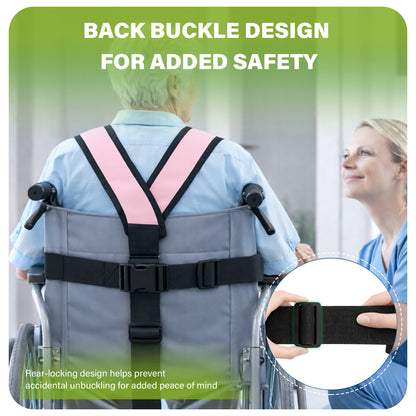 SPRING SEAON Adjustable Safety Harness for Elderly Wheelchair & Chair Care (Pink)