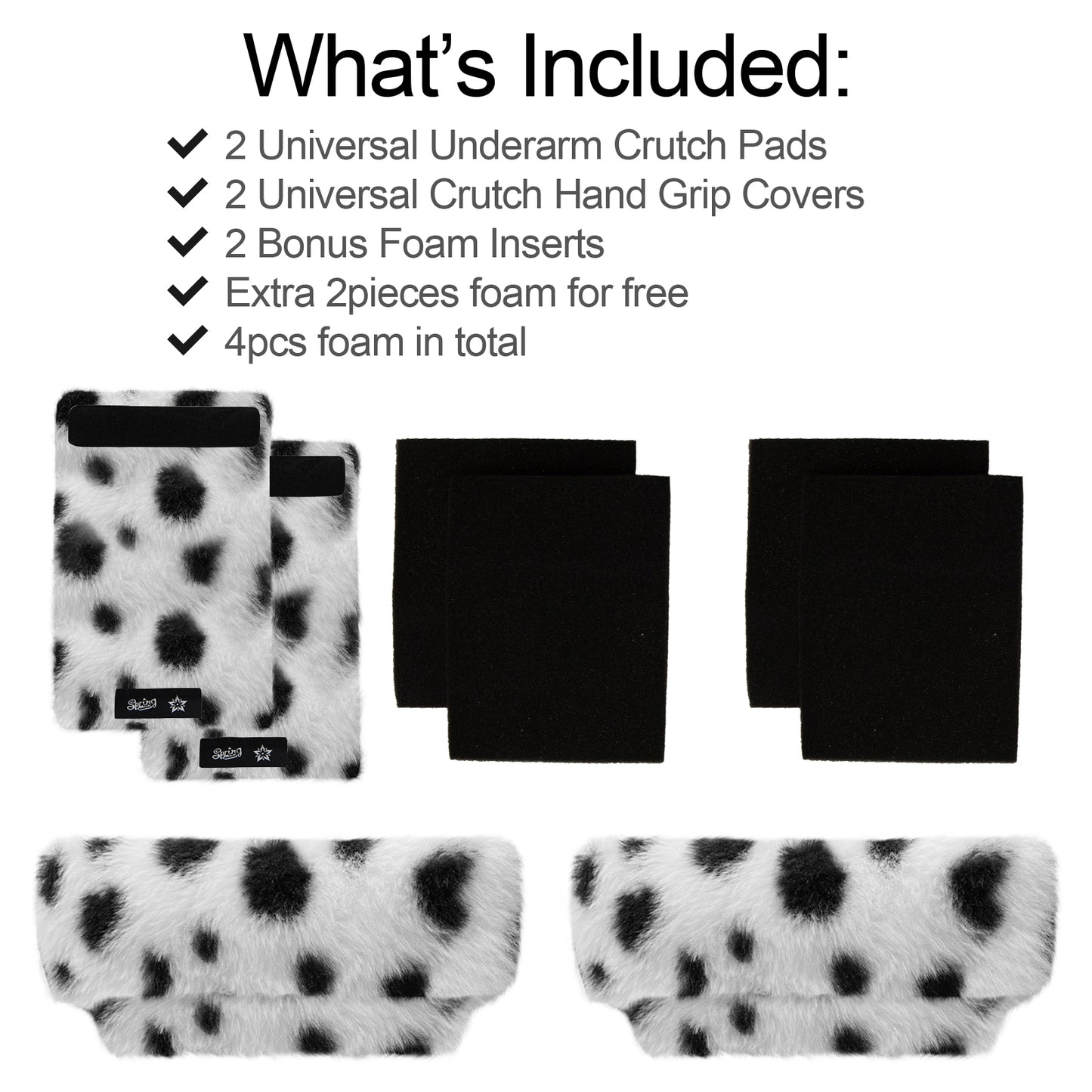 SPRING SEAON Dots Ultra-Soft Fluffy Crutch Pads Covers | Cloud-Like Comfort Style Crutch Accessories