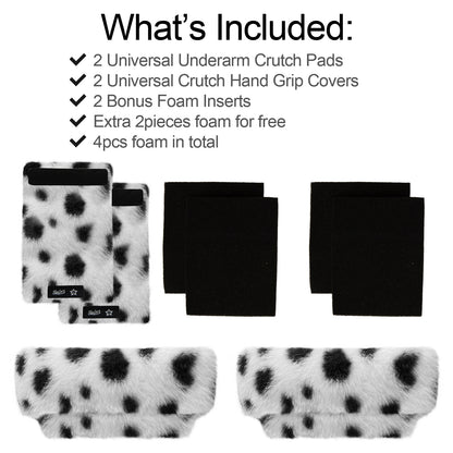 SPRING SEAON Dots Ultra-Soft Fluffy Crutch Pads Covers | Cloud-Like Comfort Style Crutch Accessories