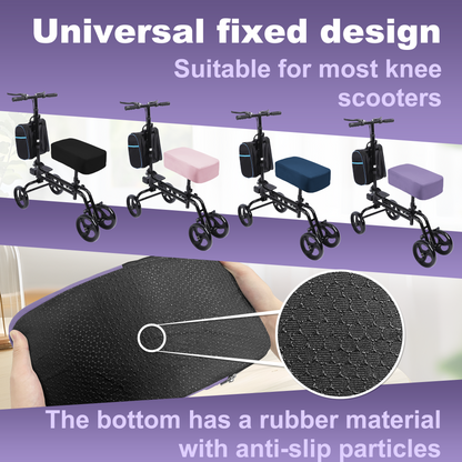 Cooling Knee Scooter Pad Cover with Memory Foam, Breathable Cushion for Summer, Fits Most Knee Walkers(Purple)