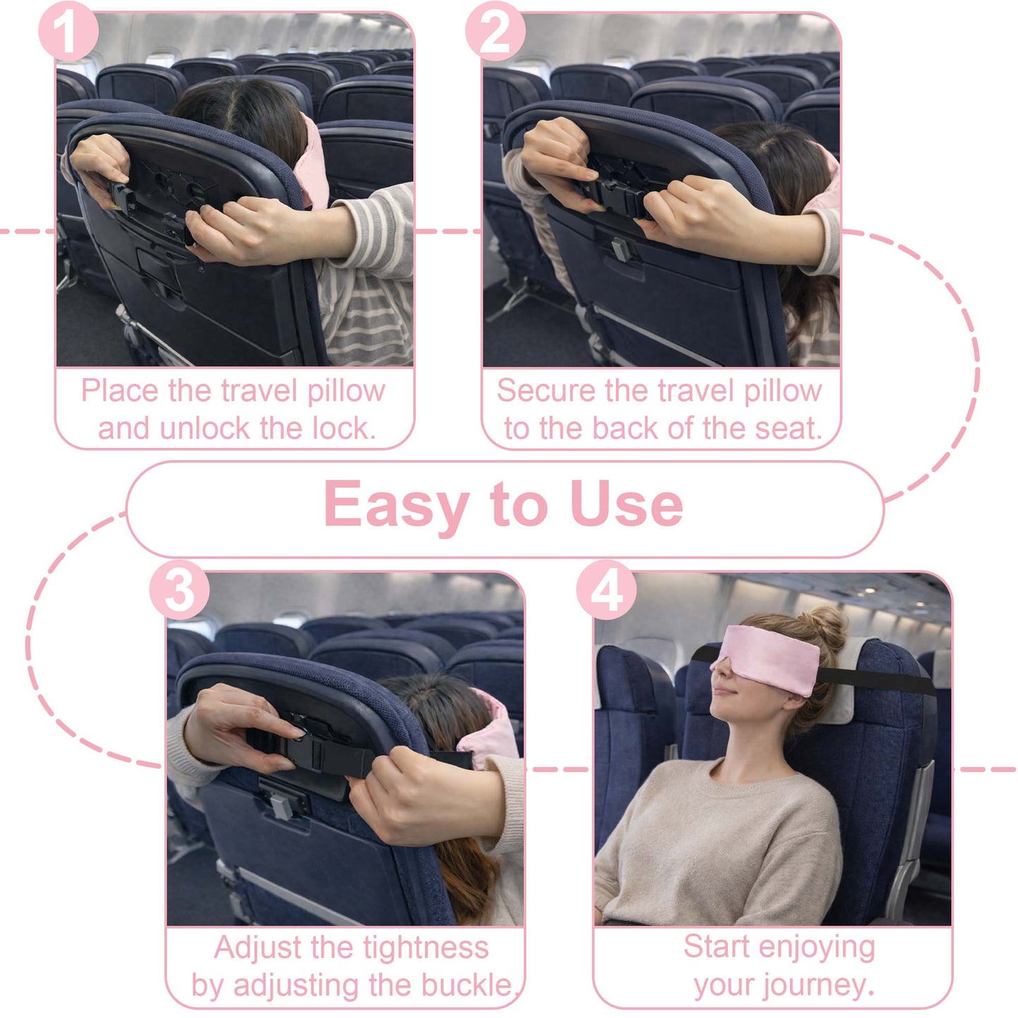 SPRING SEAON Adjustable Upright Sleep Mask & Head Support(pink)
