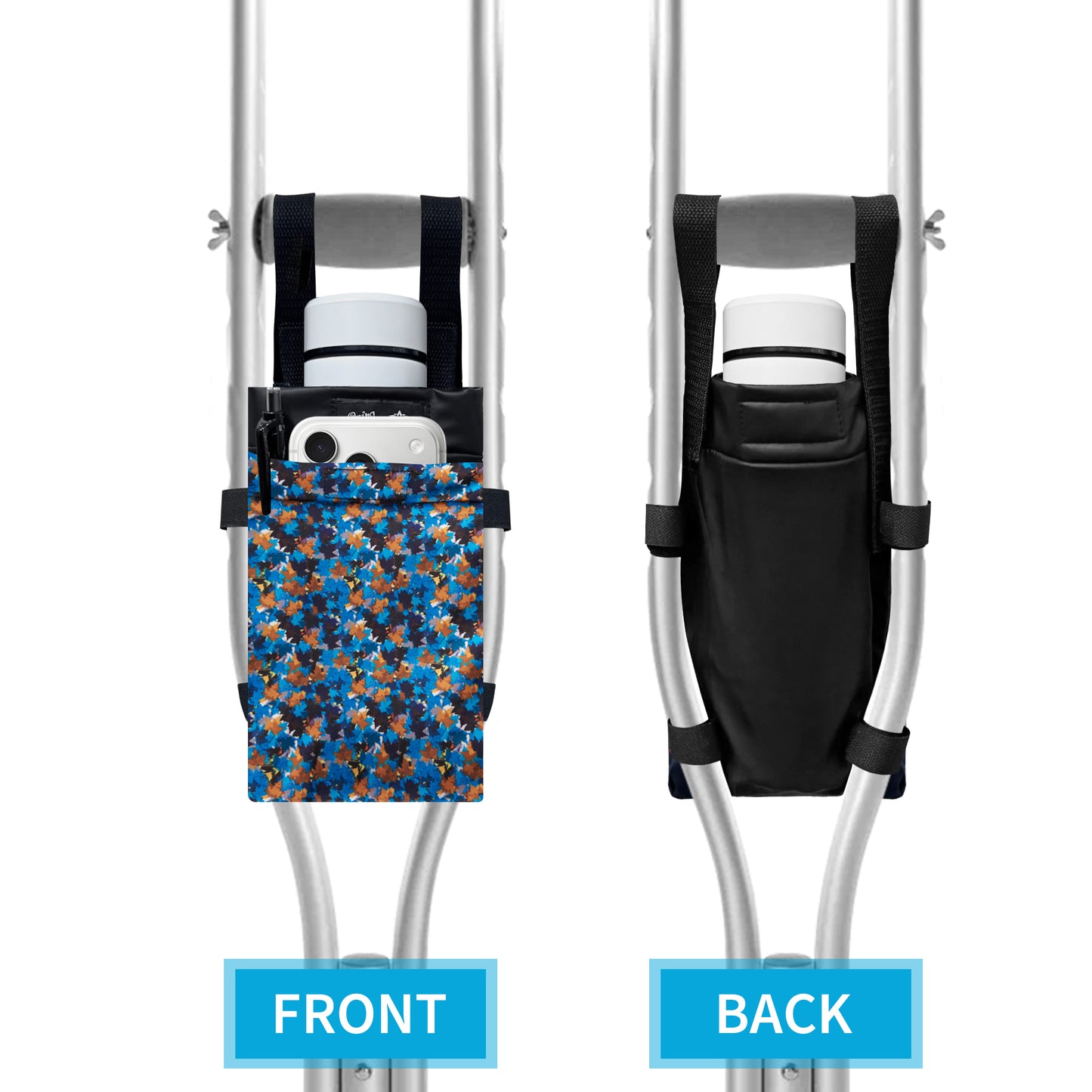 SpringSeaon Lightweight Crutch Bag,Water-Proof Crutch Storage Pouch-Crutches Accessories-leafs