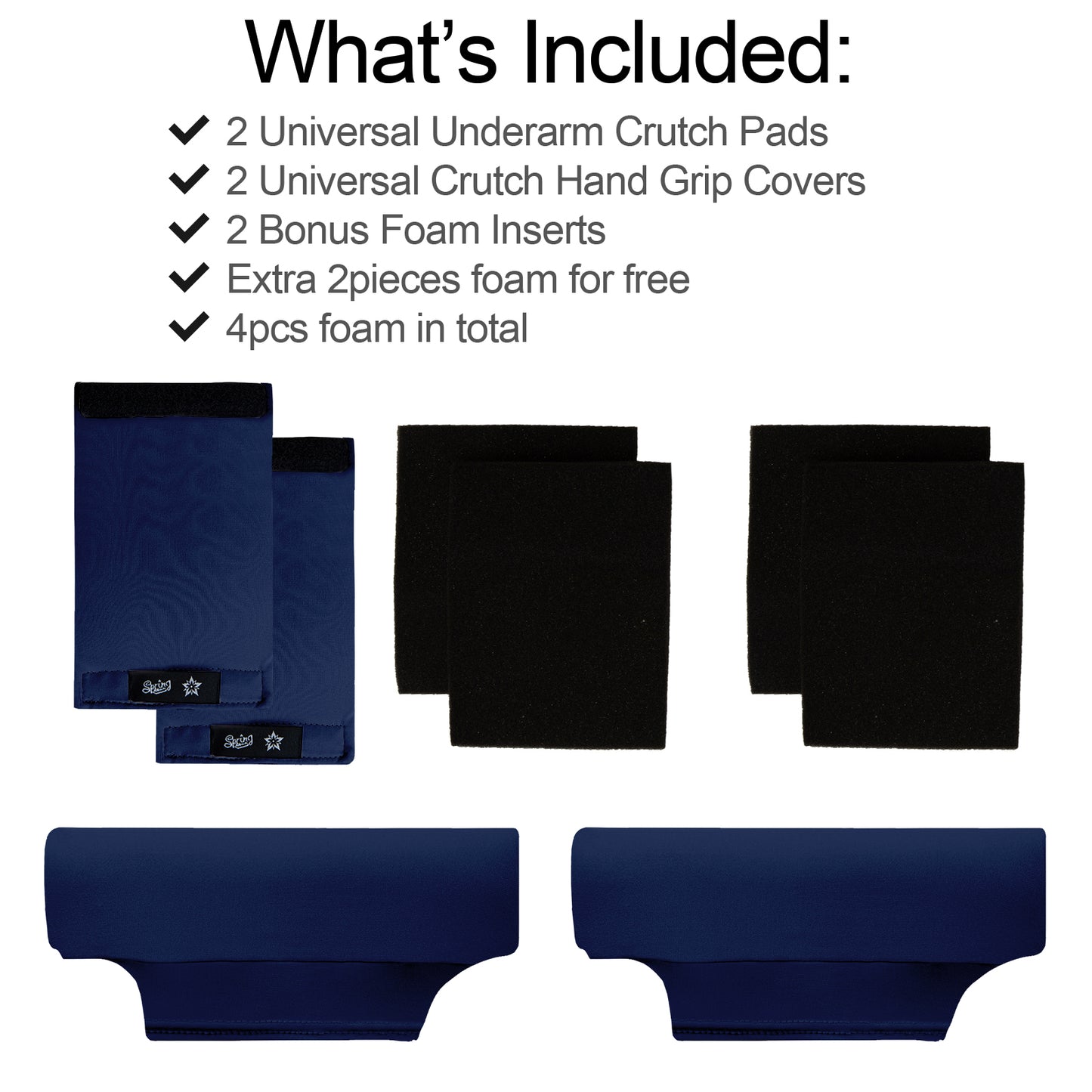 SpringSeaon Underarm Crutch's Pad and Hand Grip Covers Universal Accessories for Crutches