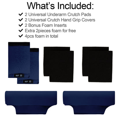 SpringSeaon Underarm Crutch's Pad and Hand Grip Covers Universal Accessories for Crutches