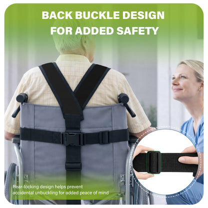 SPRING SEAON Adjustable Safety Harness for Elderly Wheelchair & Chair Care (Black)