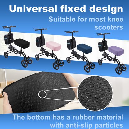 Cooling Knee Scooter Pad Cover with Memory Foam, Breathable Cushion for Summer, Fits Most Knee Walkers(Black)