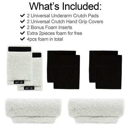SPRING SEAON White Ultra-Soft Fluffy Crutch Pads Covers | Cloud-Like Comfort Style Crutch Accessories