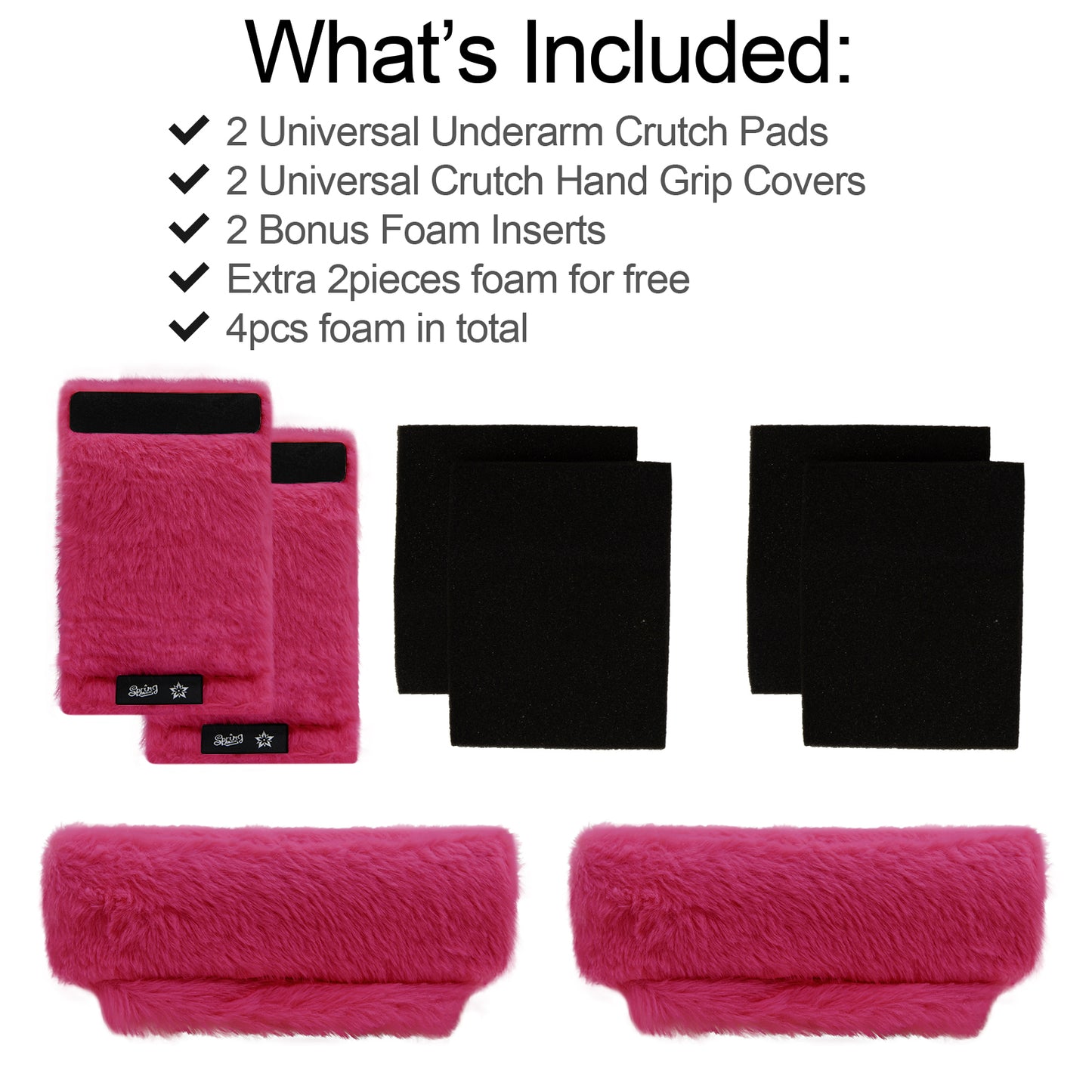 SPRING SEAON Red Ultra-Soft Fluffy Crutch Pads Covers | Cloud-Like Comfort Style Crutch Accessories