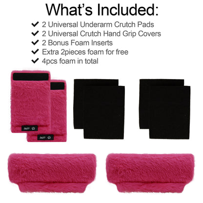 SPRING SEAON Red Ultra-Soft Fluffy Crutch Pads Covers | Cloud-Like Comfort Style Crutch Accessories