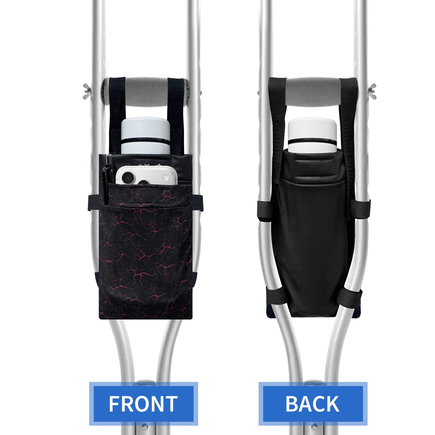 SpringSeaon Lightweight Crutch Storage Pouch,Water-Proof Crutch Bag-Crutches Accessories-Stripes