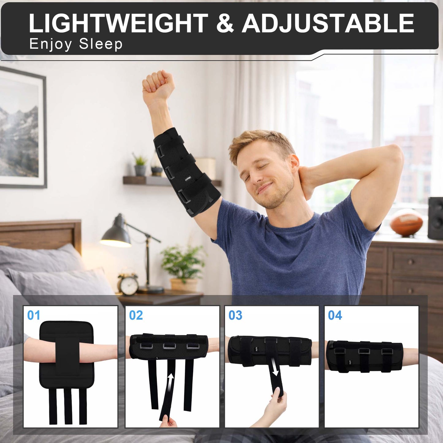 SPRING SEAON Adjustable Elbow Support Sleeve for Sleeping and Day Working - Fit Women & Men, Right & Left Arm
