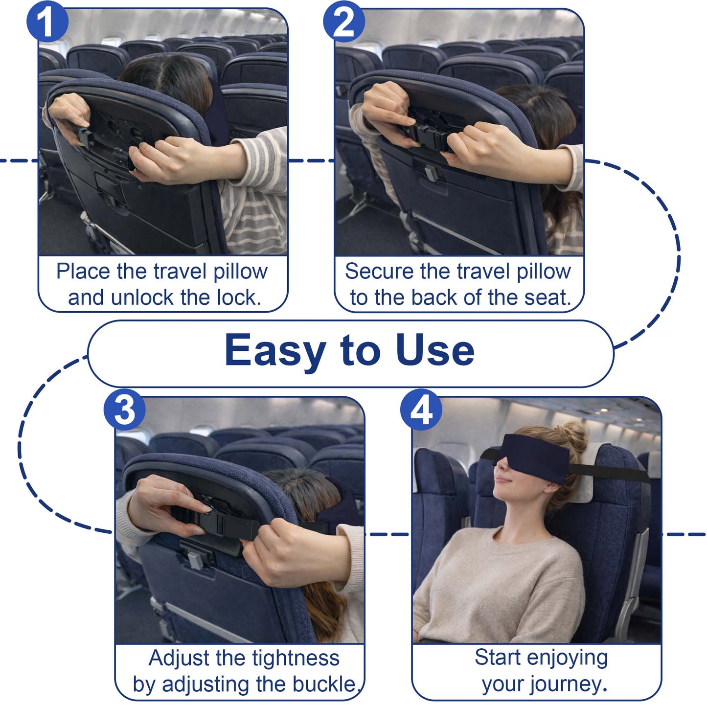 SPRING SEAON Adjustable Upright Sleep Mask & Head Support(navy blue)