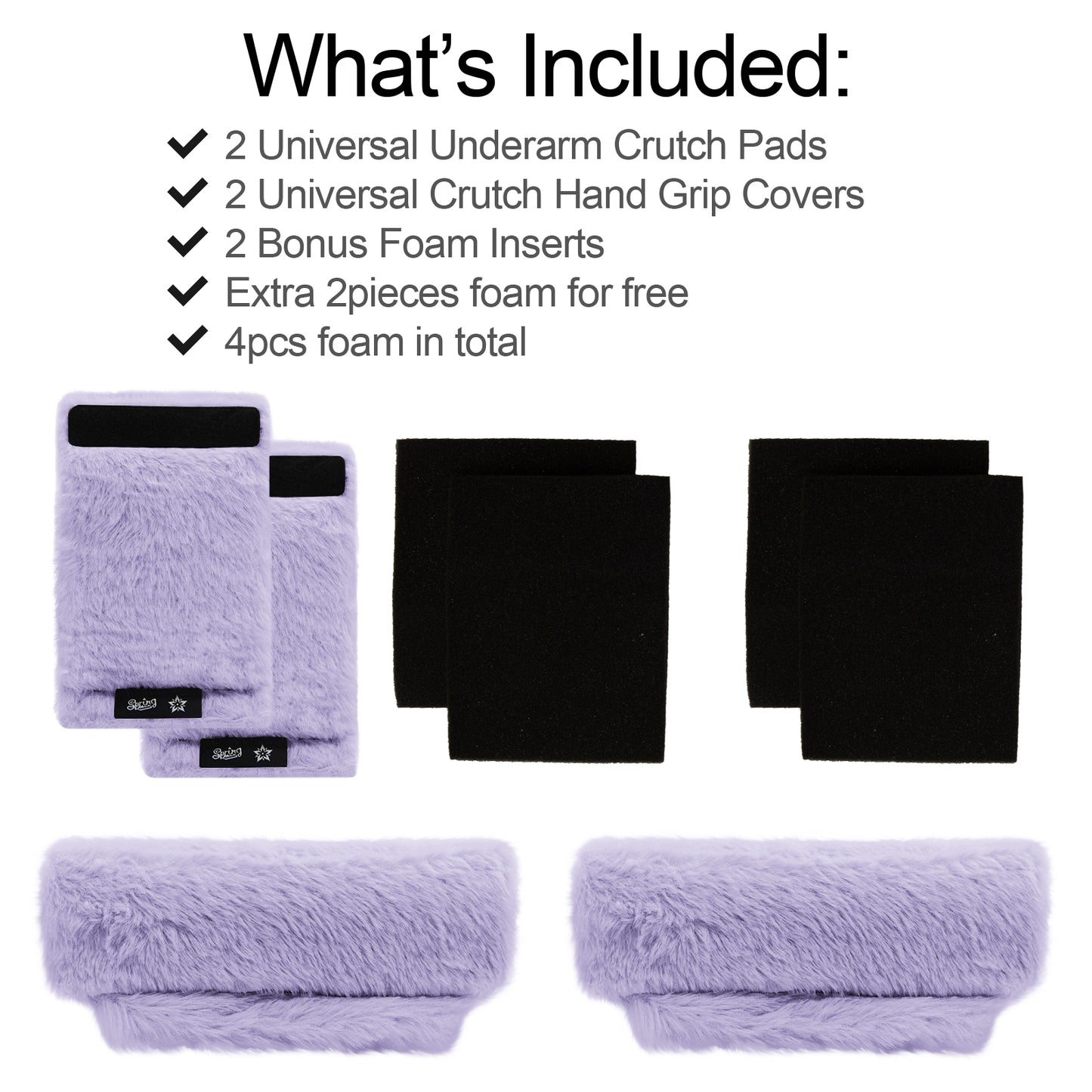 SPRING SEAON Purple Ultra-Soft Fluffy Crutch Pads Covers | Cloud-Like Comfort Style Crutch Accessories
