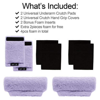 SPRING SEAON Purple Ultra-Soft Fluffy Crutch Pads Covers | Cloud-Like Comfort Style Crutch Accessories