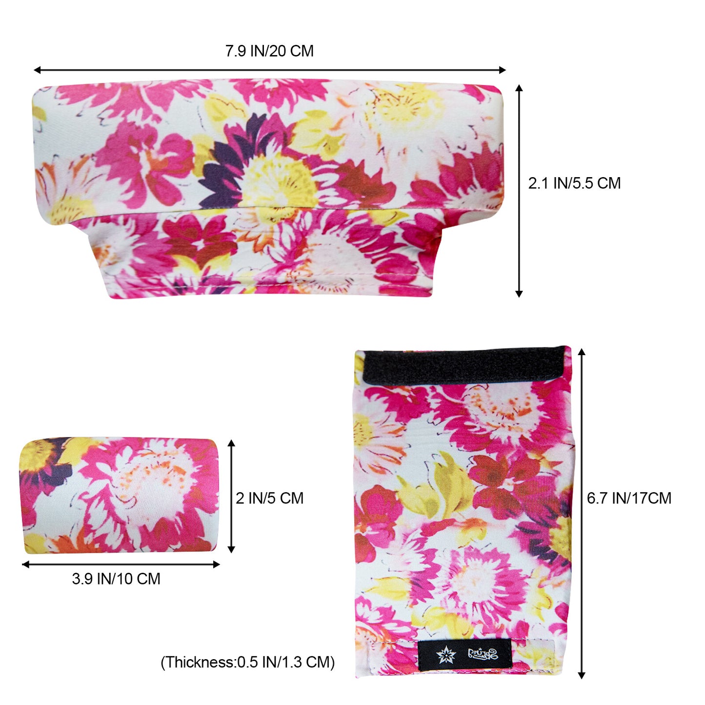 Underarm Crutch's Pad and Hand Grip Covers Universal Forearm Handle Padded Cushion Sets Accessories for Crutches (pink sunflower)