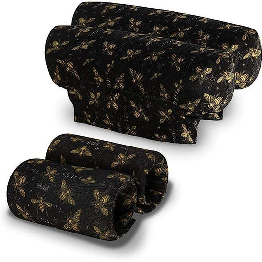 Underarm Crutch's Pad and Hand Grip Covers Universal Forearm Handle Padded Cushion Sets Accessories for Crutches (Bees)