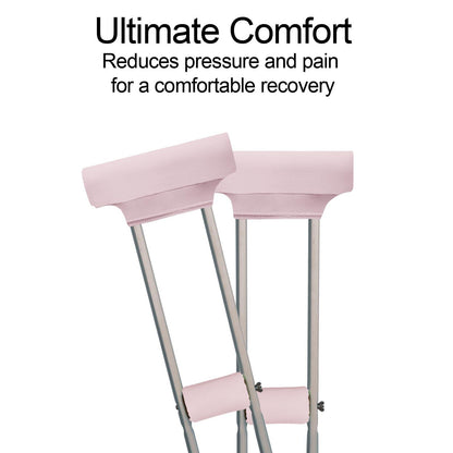 SpringSeaon Black Universal Underarm Crutch Pads & Hand Grips (Set of 4) - Breathable & Anti-Slip