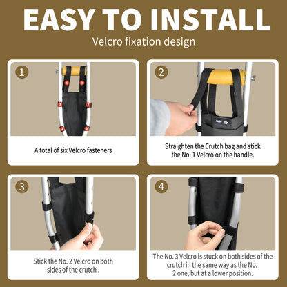 SpringSeaon Water-Proof Crutch Storage Bag- Lightweight Universal Crutches Pouch Accessories