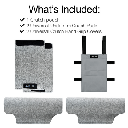 SpringSeaon Crutch Pads Set with Storage Bag - Ergonomic Memory Foam Cushions for Crutches, Water-Resistant Accessories